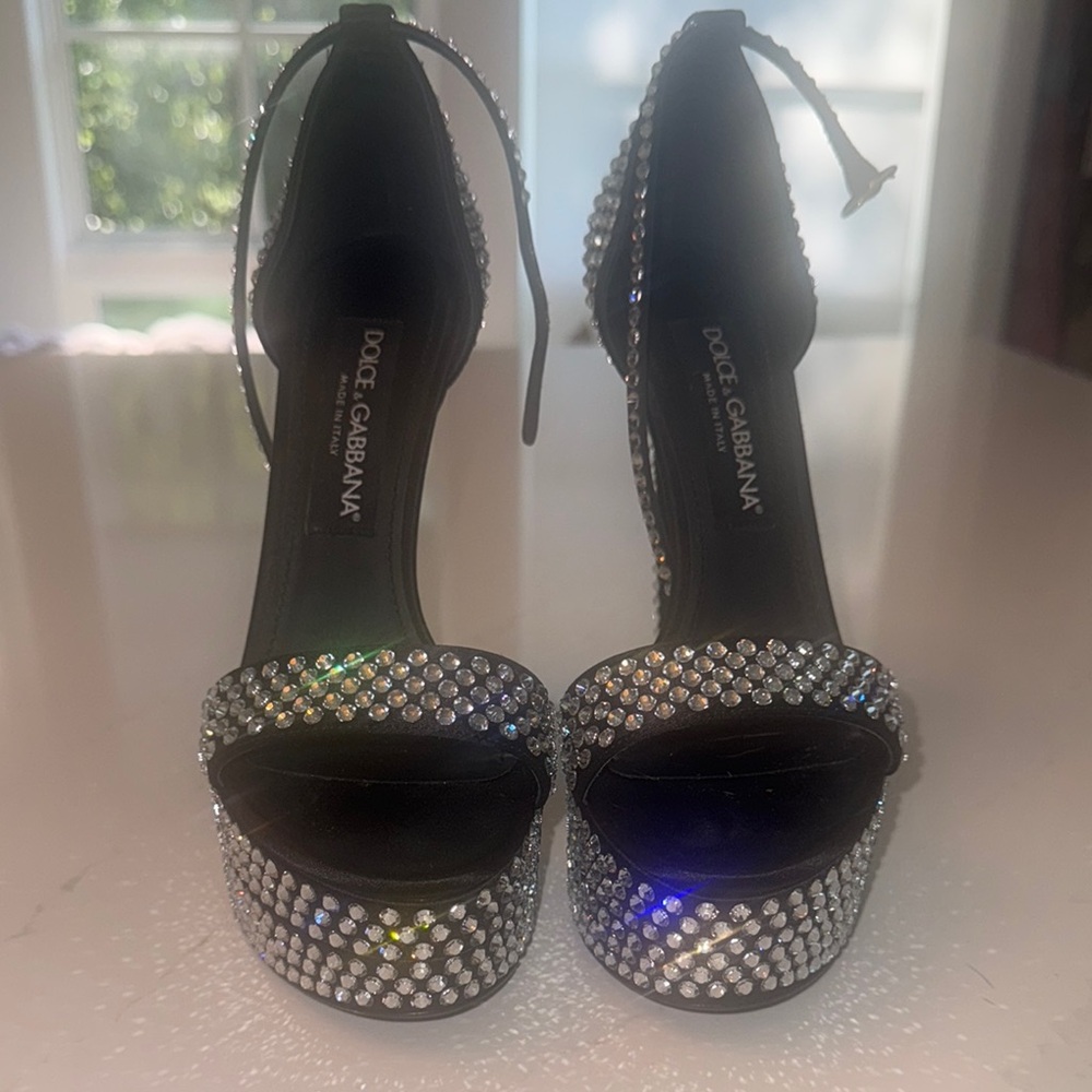 Dolce & Gabbana Black and Silver Heels